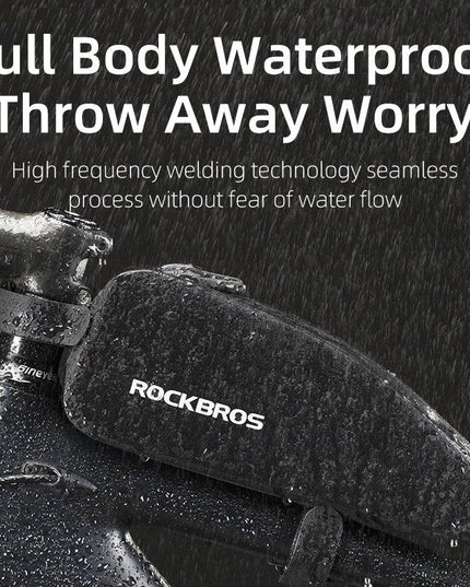 ROCKBROS Bicycle Bag Rainproof Top Front Tube Parcel Big Capacity Nylon Ultralight Portable Doube Zipper Pocket  Bike Accessory