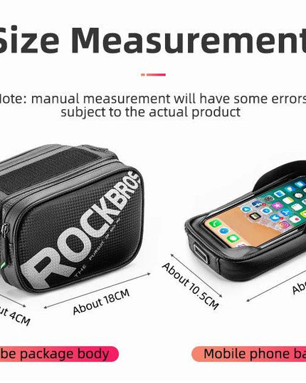 ROCKBROS Bicycle Bag Rainproof Touch Screen Phone Top Tube Bag MTB Road Bike Frame Front Saddle Bag & Pannier Bike Accessories