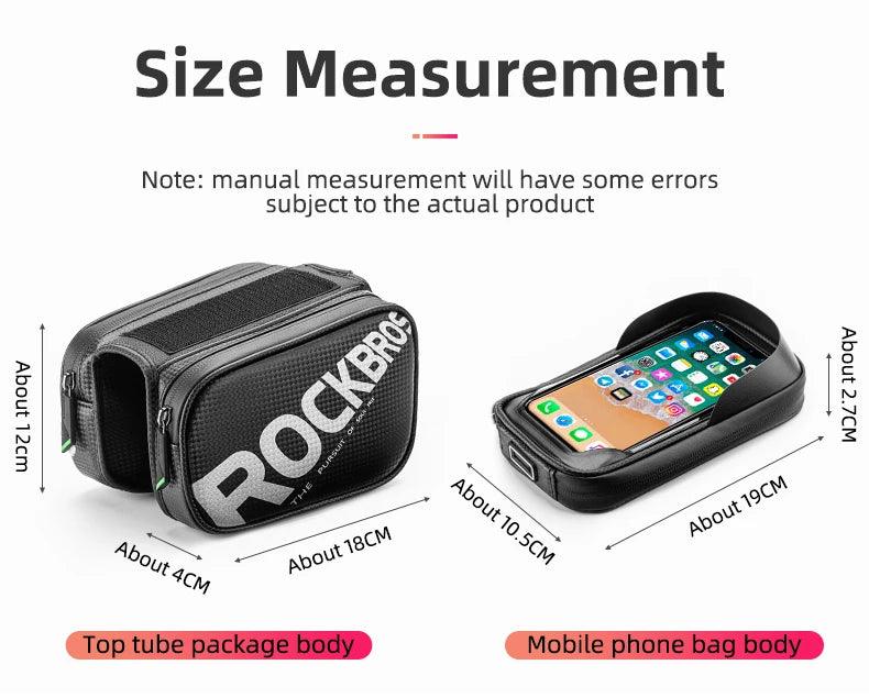 ROCKBROS Bicycle Bag Rainproof Touch Screen Phone Top Tube Bag MTB Road Bike Frame Front Saddle Bag & Pannier Bike Accessories