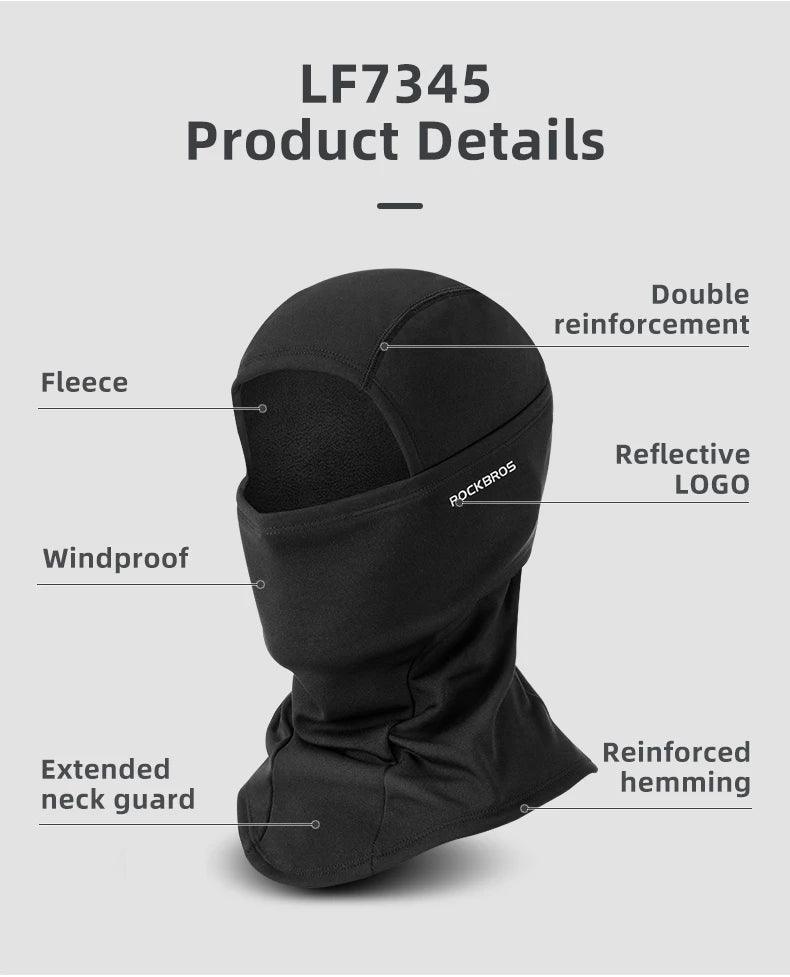 ROCKBROS Cyling Mask Winter Scarf Keep Warm Moto Mask Balaclava Fishing Skiing Mask Bicycle Scarf Motorcycle Scarf Bike Hat