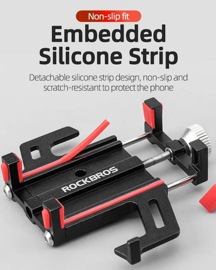 ROCKBROS Phone Holder Motorcycle Electric Bicycle Smartphone CNC Aluminum Alloy Bracket Five Claws Mechanical Bike Phone Holder