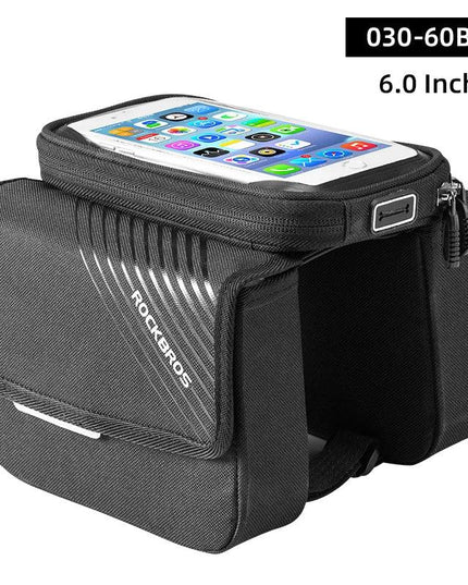 ROCKBROS Bicycle Bag Rainproof Touch Screen Phone Top Tube Bag MTB Road Bike Frame Front Saddle Bag & Pannier Bike Accessories