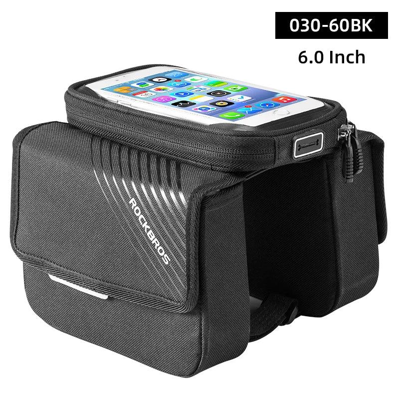 ROCKBROS Bicycle Bag Rainproof Touch Screen Phone Top Tube Bag MTB Road Bike Frame Front Saddle Bag & Pannier Bike Accessories