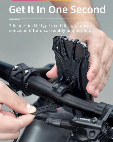 ROCKBROS Elastic Silicone Bike Phone Holder Adjustable For Most Phone Bicycle Stand Scooter Motorcycle Mount Support Handlebar