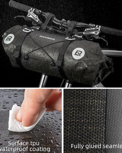 ROCKBROS Bicycle Bag Big Capacity Waterproof Front Tube Cycling Bag MTB Handlebar Bag Front Frame Trunk Pannier Bike Accessories