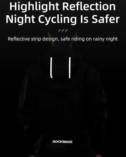 ROCKBROS Cycling Waterproof Jacket Men Breathable Reflective Hooded Raincoat Waterproof  Outdoor Sport Windbreaker European Size