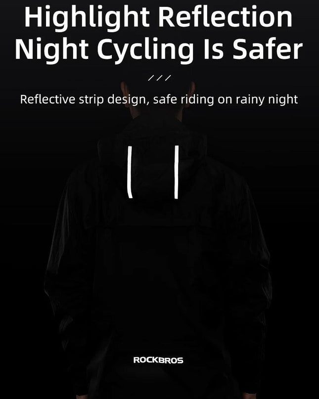 ROCKBROS Cycling Waterproof Jacket Men Breathable Reflective Hooded Raincoat Waterproof  Outdoor Sport Windbreaker European Size