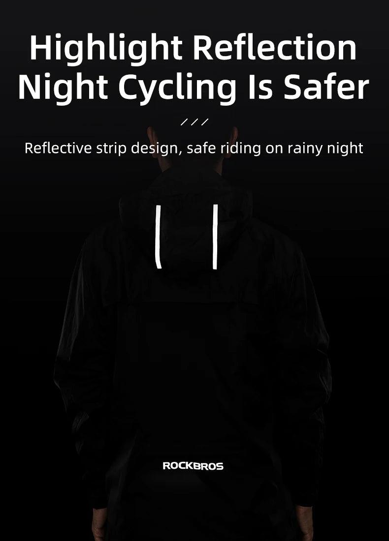 ROCKBROS Cycling Waterproof Jacket Men Breathable Reflective Hooded Raincoat Waterproof  Outdoor Sport Windbreaker European Size