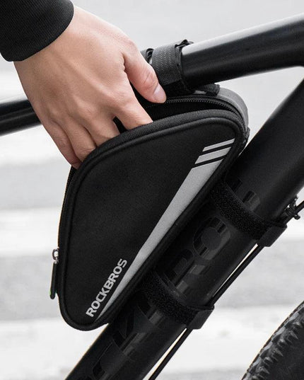 ROCKBROS Triangle Beam Bag Bicycle Top Tube Bag Bike Saddle Bag MTB Road Bike Phone Bag 0.7L High Reflective Bike Accessories