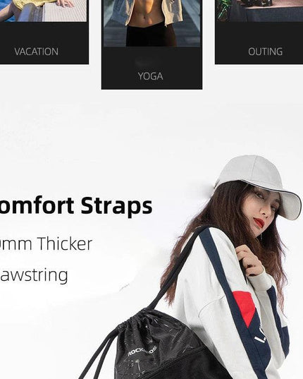 ROCKBROS Men Women Gym Bag Drawstring High Capacity Backpack Outdoor Sports Training Cycling Storage Bag Multipurpose Yoga Bag