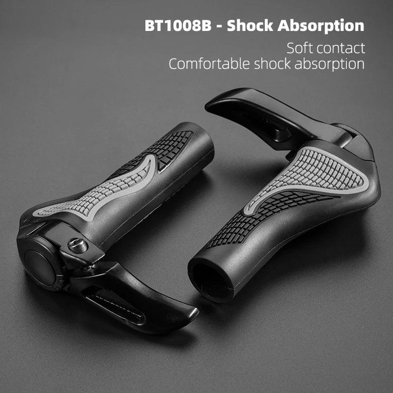 ROCKBROS MTB Bicycle Grips Horns Shofar Vice Handlebar Grips Cycling Shockproof Dust-proof Bike Grips Rubber Bilateral Locked