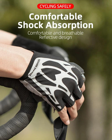 ROCKBROS Cycling Gloves Half Finger Shockproof Wear Resistant Breathable MTB Road Bicycle Gloves Men Women Sports Bike Equipment