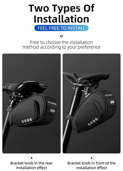 ROCKBROS Rainproof Bicycle Bag Shockproof Bike Saddle Bag For Refletive Rear Large Capatity Seatpost MTB Bike Bag Accessories