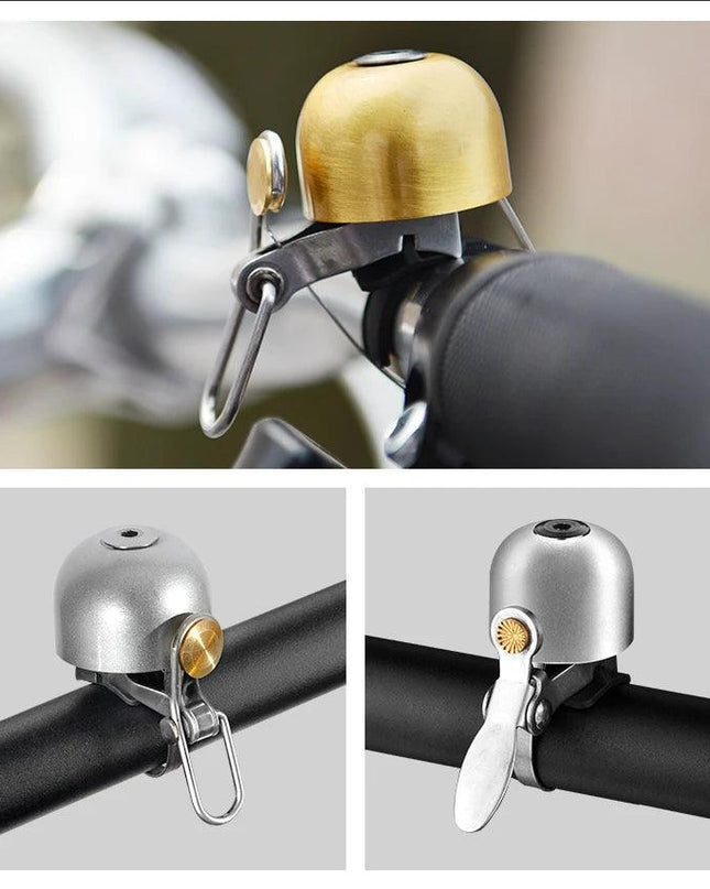 ROCKBROS Bicycle Vintage Brass Bell Ring Clear Sound Quality MTB Road Bike Retro Bell Cycling Children Horn Kid Bike Accessories
