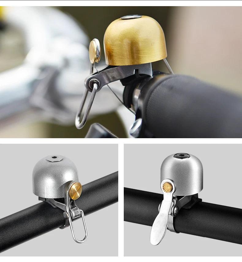 ROCKBROS Bicycle Vintage Brass Bell Ring Clear Sound Quality MTB Road Bike Retro Bell Cycling Children Horn Kid Bike Accessories