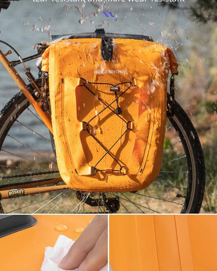 Rockbros Waterproof Bike Bag 25L Travel Cycling Bag Basket Bicycle Rear Rack Tail Seat Trunk Bags Bicycle Bags Panniers 1PCS