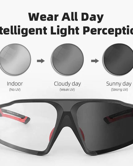 ROCKBROS Photochromic Cycling Glasses Bike Bicycle Glasses Sports Men's Sunglasses MTB Road Cycling Eyewear Protection Goggles