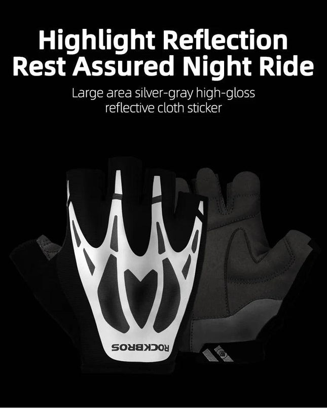 ROCKBROS Cycling Gloves Half Finger Shockproof Wear Resistant Breathable MTB Road Bicycle Gloves Men Women Sports Bike Equipment