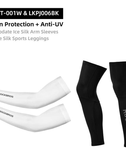 ROCKBROS Suncreen Camping Arm Sleeve Cycling Basketball Arm Warmer Sleeves UV Protect Men Sports Safety Gear Leg Warmers Cover