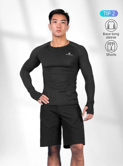 ROCKBROS Men's Tracksuit Gym Fitness Compression Sports Suit Clothes Running Jogging Sportwear Exercise Workout Tights 5 Pcs/Set