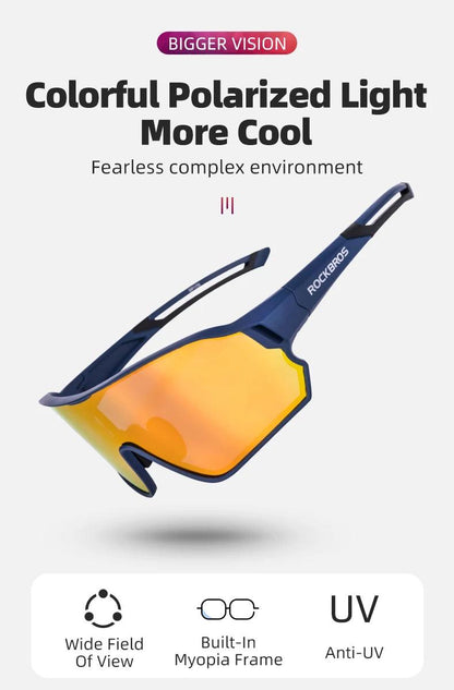 ROCKBROS Polarized Glasses UV400 Sunglasses Sport Protection Glasses Bicycle Eyewear Outdoor Hiking Camping Golf Cycling Goggles