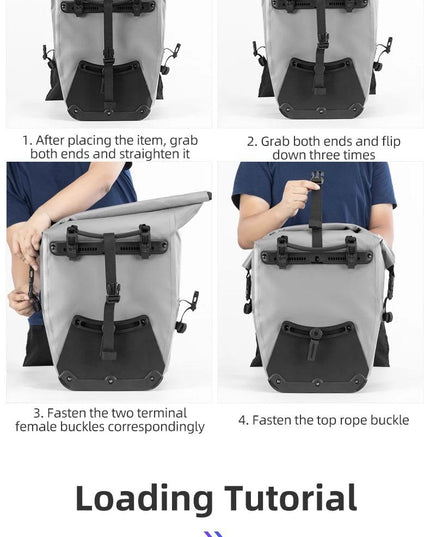 Rockbros Waterproof Bike Bag 25L Travel Cycling Bag Basket Bicycle Rear Rack Tail Seat Trunk Bags Bicycle Bags Panniers 1PCS