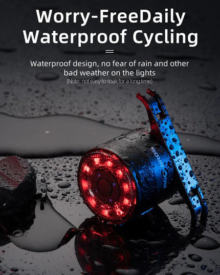 ROCKBROS Bicycle Rear Light USB Charging Safety Warning Cycling Light Colorful Bicycle Tail Light Bike Light Bike Accessories