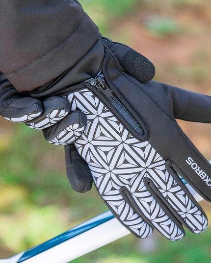ROCKBROS Winter Bicycle Gloves Touch Screen Thermal Fleece Climbing Skiing Bike Gloves Men Women Windproof Warm Cycling Gloves