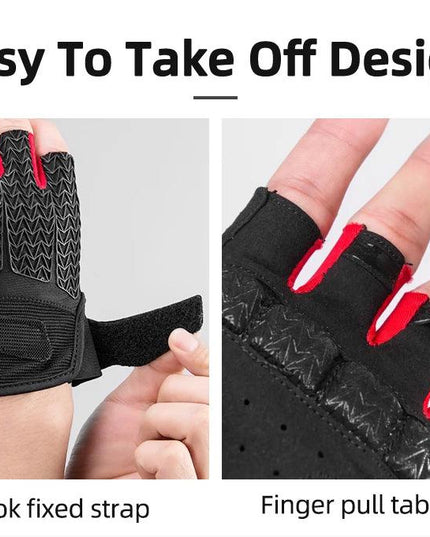 ROCKBROS Touch Screen Cycling Bike Gloves Autumn Spring MTB Bike Bicycle Gloves GEL Pad Shockproof Half Finger Mittens Gloves
