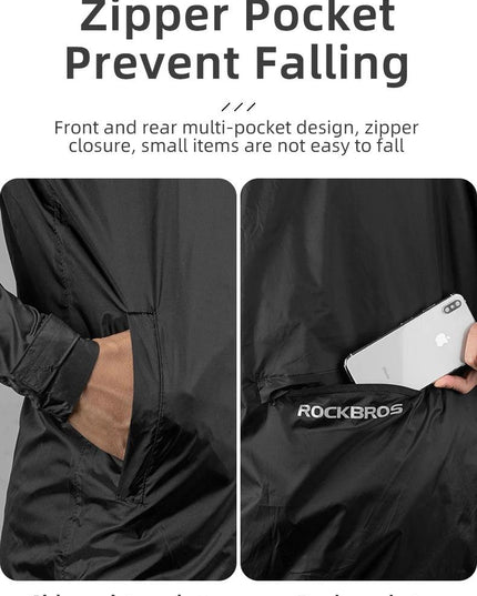 ROCKBROS Cycling Waterproof Jacket Men Breathable Reflective Hooded Raincoat Waterproof  Outdoor Sport Windbreaker European Size