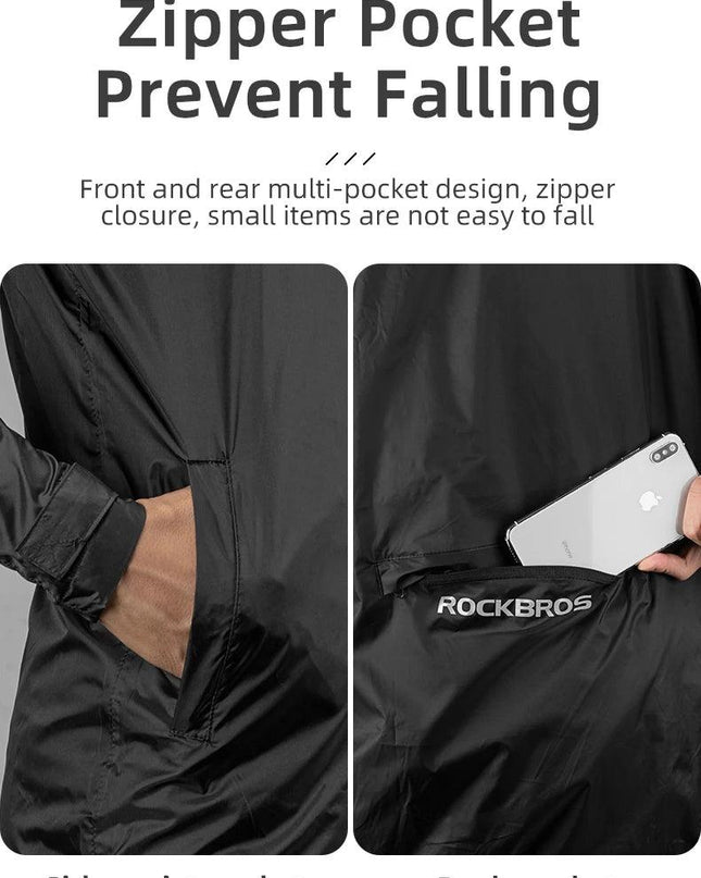 ROCKBROS Cycling Waterproof Jacket Men Breathable Reflective Hooded Raincoat Waterproof  Outdoor Sport Windbreaker European Size