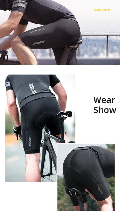 ROCKBROS Summer Cycling Shorts Breathable Bicycle Shorts Tights MTB Road Sport Bike Trousers Shockproof Sponge Pad Bike Shorts