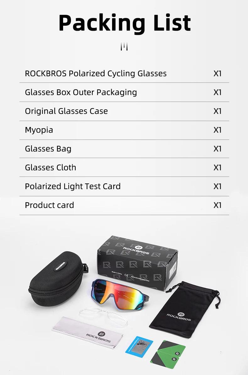 ROCKBROS Polarized Glasses UV400 Sunglasses Sport Protection Glasses Bicycle Eyewear Outdoor Hiking Camping Golf Cycling Goggles