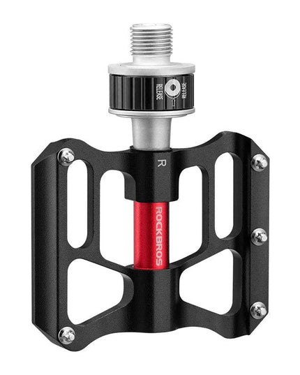 ROCKBROS Bicycle Pedales Mtb Quick Release CNC Rainproof Seal Bearing 8.2cm Widened Non-slip Chrome Molybdenum Bike Road Pedal