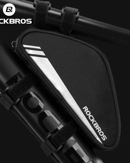 ROCKBROS Triangle Beam Bag Bicycle Top Tube Bag Bike Saddle Bag MTB Road Bike Phone Bag 0.7L High Reflective Bike Accessories
