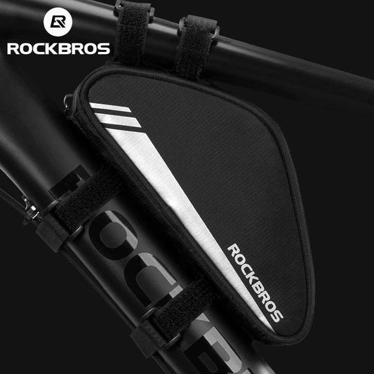 ROCKBROS Triangle Beam Bag Bicycle Top Tube Bag Bike Saddle Bag MTB Road Bike Phone Bag 0.7L High Reflective Bike Accessories