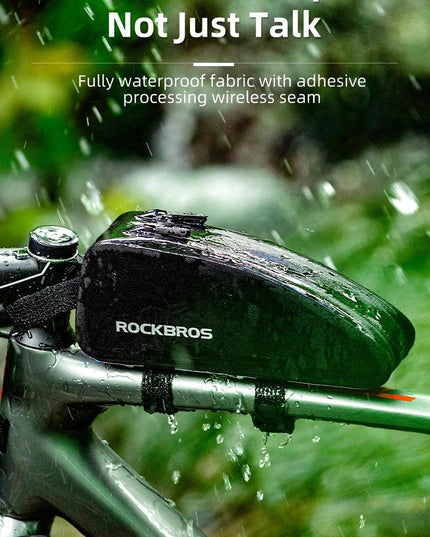 ROCKBROS Bicycle Bag Waterproof Cycling Top Front Tube Frame Bag Large Capacity MTB Road Bicycle Pannier Black Bike Accessories