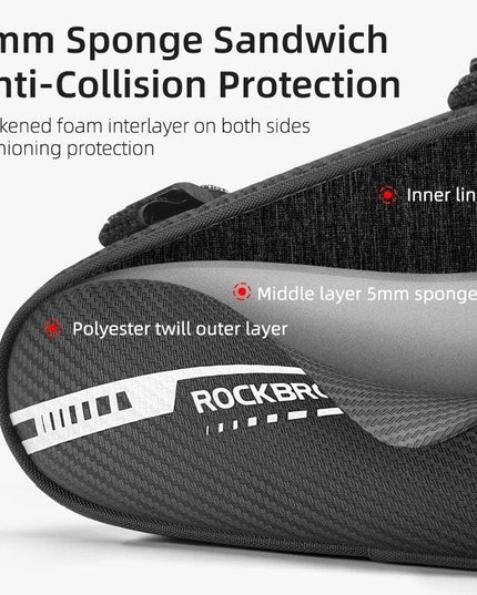 ROCKBROS 1.2LBicycle Bag Side Pockets Twill ToxturoTube Triangle Bag Ride Without Touch Lengs Reflective Bag Bike Accessories