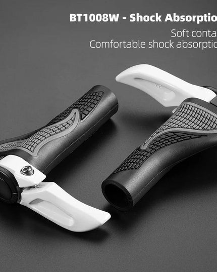 ROCKBROS MTB Bicycle Grips Horns Shofar Vice Handlebar Grips Cycling Shockproof Dust-proof Bike Grips Rubber Bilateral Locked