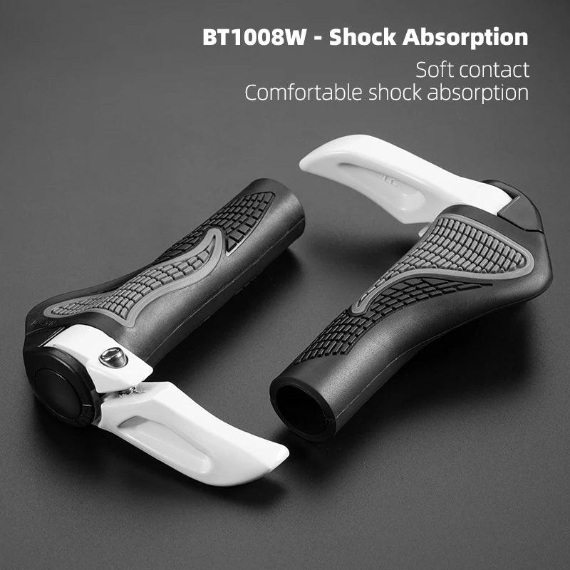 ROCKBROS MTB Bicycle Grips Horns Shofar Vice Handlebar Grips Cycling Shockproof Dust-proof Bike Grips Rubber Bilateral Locked