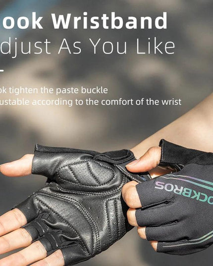 ROCKBROS MTB Road Male Cycling Gloves High Reflective Ant-slip Shockproof Fingerless Gloves For Bicycle Motorcycle Accessories