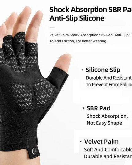 ROCKBROS Cycling Gloves Autumn Spring MTB Bike Gloves SBR Pad Half Finger Bicycle Goves Men Women Breathable Shockproof Gloves