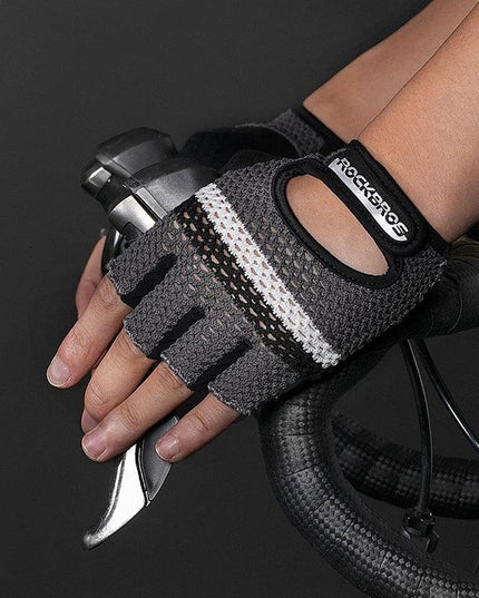 ROCKBROS Women Men's Cycling Gloves Fitness Breatahble SBR Shockproof Fingerless Gloves Moto MTB Bike Gloves Bicycle Accessories