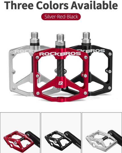 ROCKBROS Mountain Bike Bicycle Pedals Cycling Ultralight Aluminium Alloy 4 Bearings MTB Pedals Bicicleta Bike Pedals Flat BMX