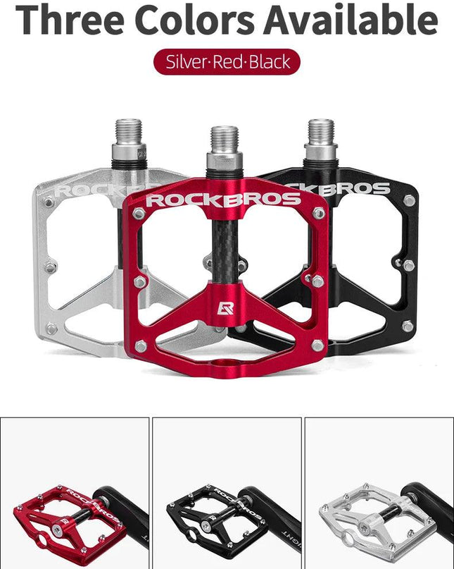 ROCKBROS Mountain Bike Bicycle Pedals Cycling Ultralight Aluminium Alloy 4 Bearings MTB Pedals Bicicleta Bike Pedals Flat BMX
