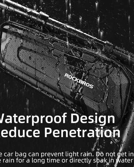 ROCKBROS Hard Shell Bicycle Bag MTB Road Bike Bag Carbon Pattern Waterproof Top Tube Bag Cycling Saddle Bag 1.5L High Capacity