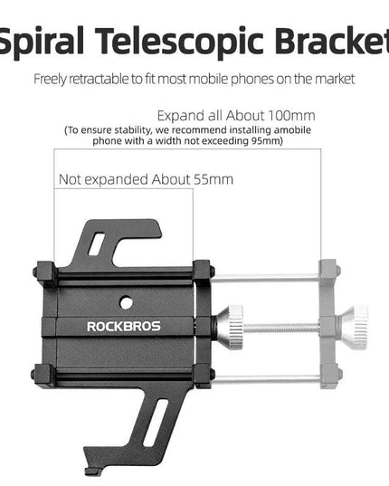 ROCKBROS Phone Holder Motorcycle Electric Bicycle Smartphone CNC Aluminum Alloy Bracket Five Claws Mechanical Bike Phone Holder