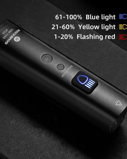 ROCKBROS 1000Lumen Bike Light Smart Vibration Sensing Bike Lamp 5Modes Bicycle Headlight LED Flashlight Lantern Bike Accessories