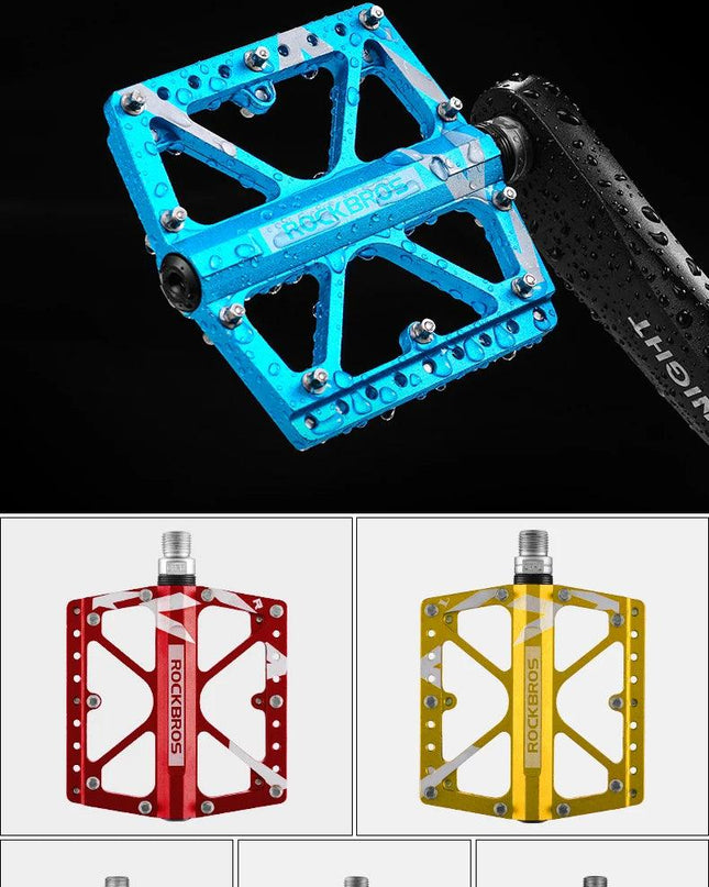 ROCKBROS Mountain Bike Bicycle Pedals Cycling Ultralight Aluminium Alloy 4 Bearings MTB Pedals Bicicleta Bike Pedals Flat BMX
