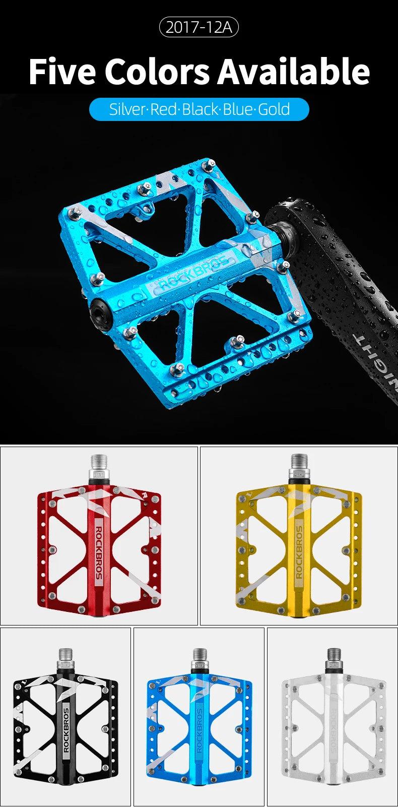 ROCKBROS Mountain Bike Bicycle Pedals Cycling Ultralight Aluminium Alloy 4 Bearings MTB Pedals Bicicleta Bike Pedals Flat BMX